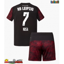 Camisa de Futebol RB Leipzig Antonio Nusa #7 Equipamento Alternativo Infantil 2025-26 Manga Curta (+ Calças curtas)